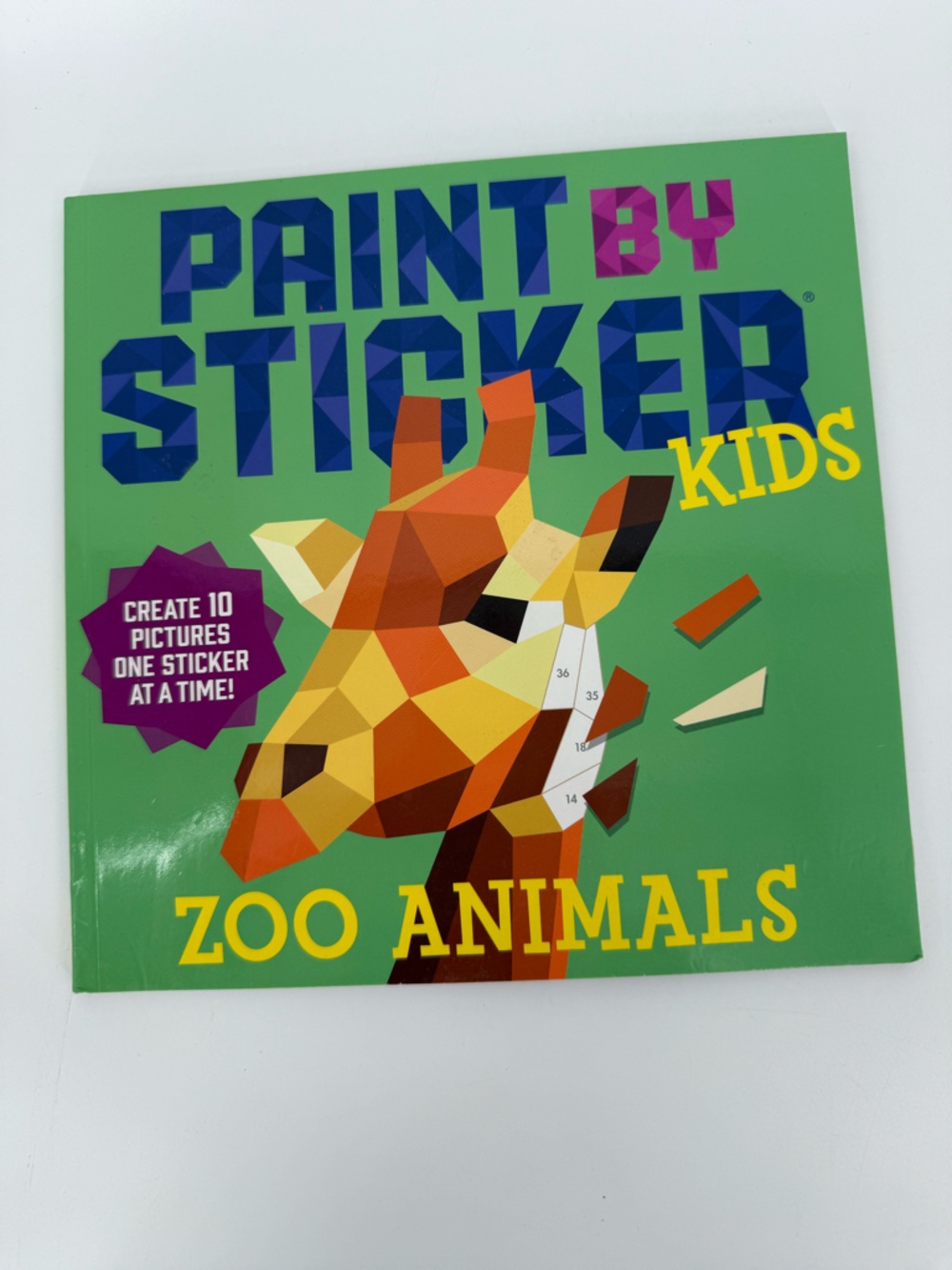 Sticker Mosaic Kids Zoo Animals Activity Book - Green